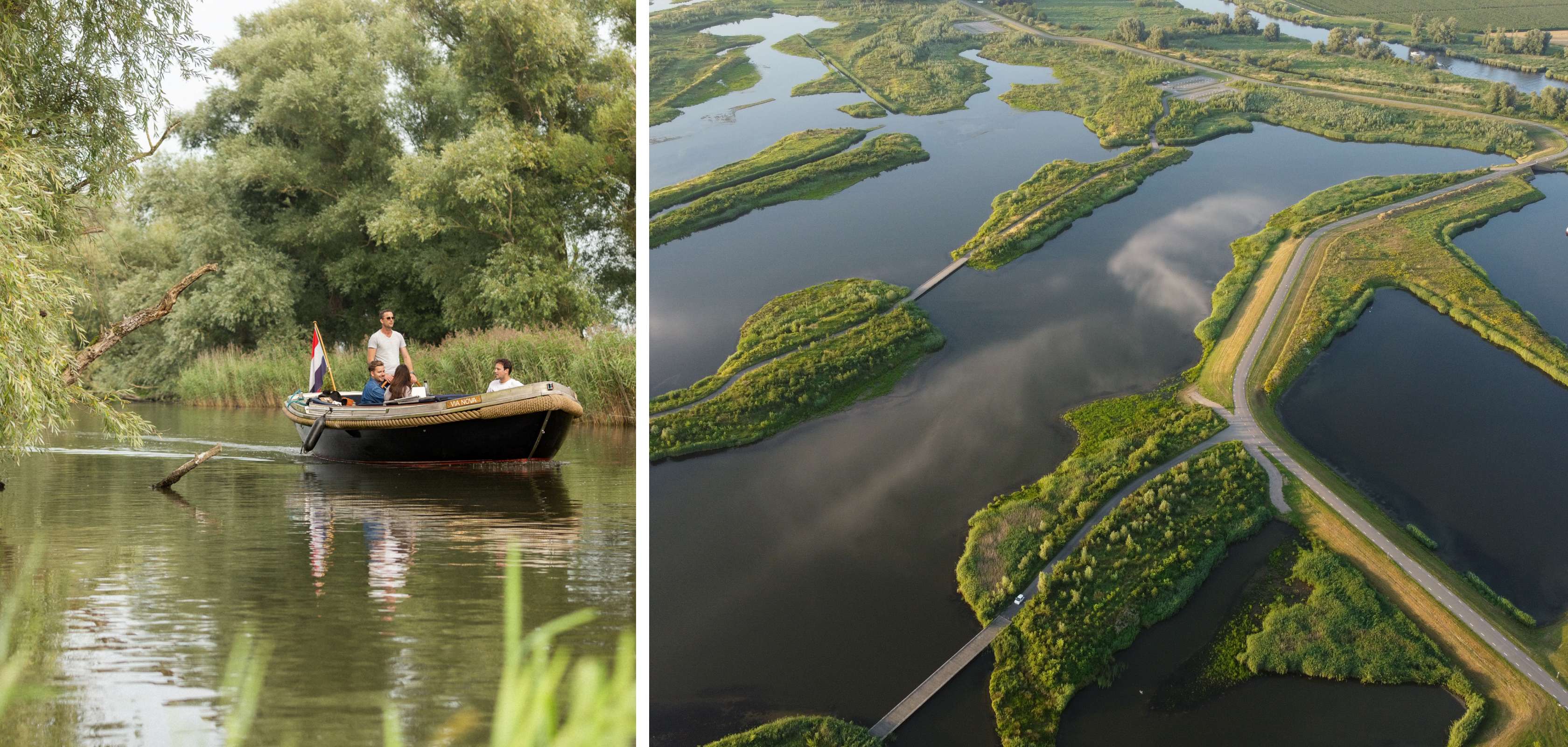 Boottocht in Nederland in de Biesbosch