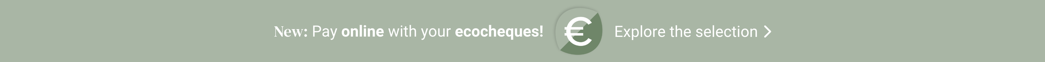 New: Pay online with your ecocheques! Explore the selection